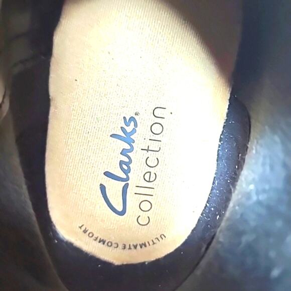 CLARK'S MAYE STRAP BLACK LEATHER ZIPPER/BUCKLE/CLOSURE ALMOND-TOE LADIES 8 NWOB - Picture 5 of 16